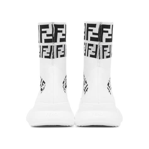 fendi white sock sneakers|fendi knit high top sneakers.